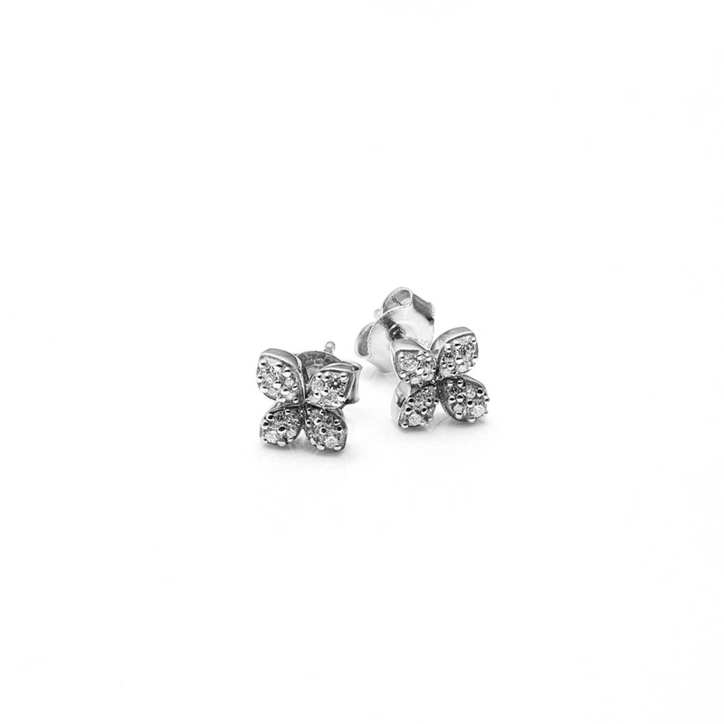 Floral Studs - Silver