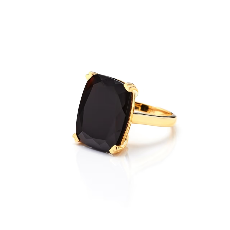 Goddess Ring Onyx - Gold