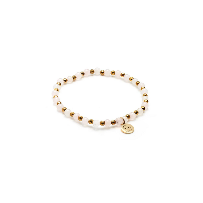 Rose Bracelet - Rose Quartz + Gold