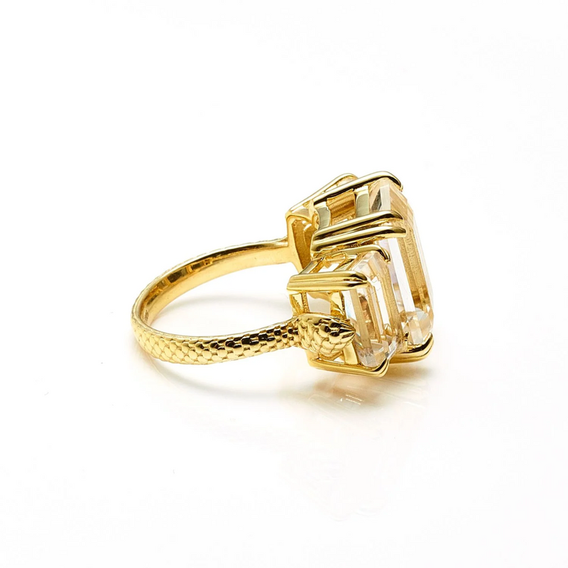 Temptation Ring - Clear Crystal + Gold