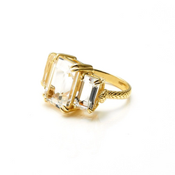 Temptation Ring - Clear Crystal + Gold