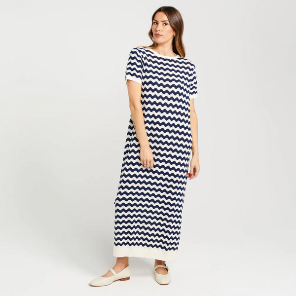 Squiggle Dress - Navy