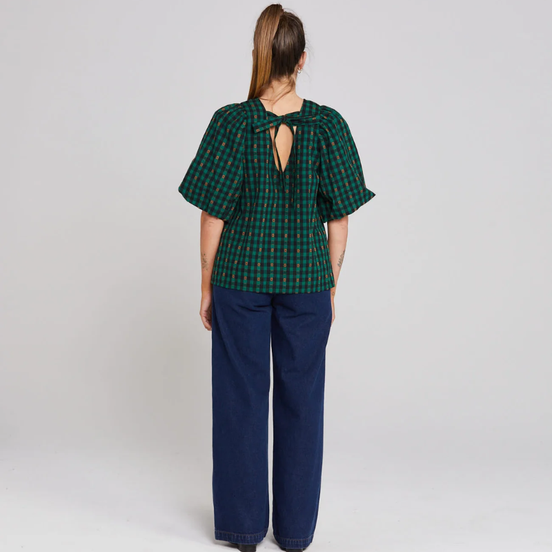 Lucie Top - Petal Plaid