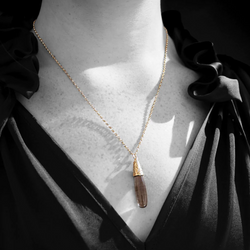 Nostalgia Smokey Quartz Necklace - Gold