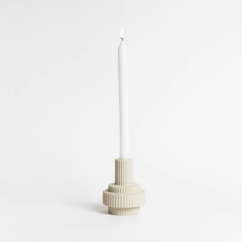 Burj Candle Holder - Glimmer Grey